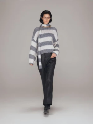 Reserved - Sweter z szalem - szary