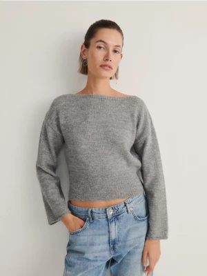 Reserved - Sweter z szerokim ściągaczem - szary