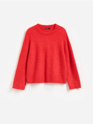 Reserved - Sweter z wełną alpaki - czerwony