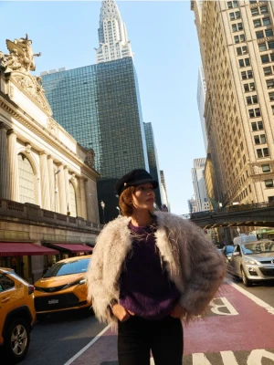 Reserved - Sweter z wełną alpaki - fioletowy