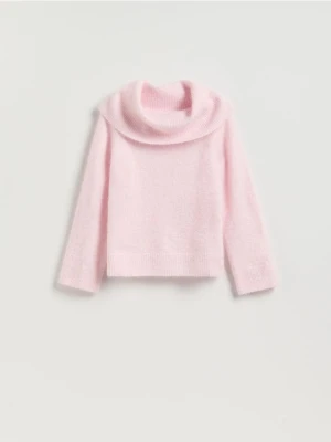 Reserved - Sweter z wełną alpaki - pastelowy róż