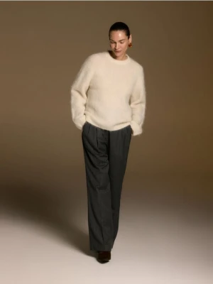 Reserved - Sweter z wełną alpaki - złamana biel