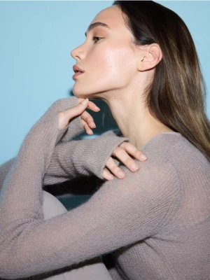 Reserved - Sweter z wełną - beżowy