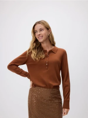 Reserved - Sweter z wełną - brązowy