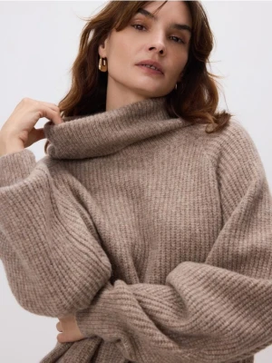 Reserved - Sweter z wełną - brązowy