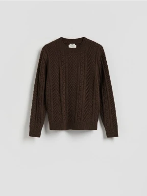 Reserved - Sweter z wełną - brązowy