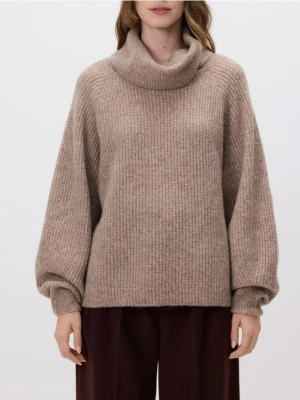 Reserved - Sweter z wełną - brązowy