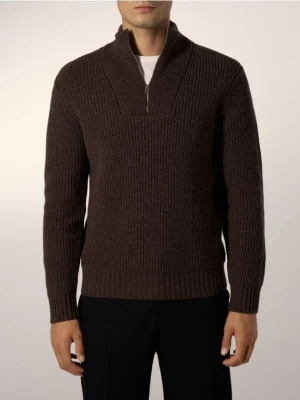 Reserved - Sweter z wełną - brązowy