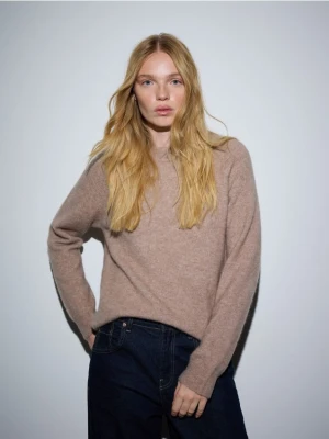 Reserved - Sweter z wełną - brązowy