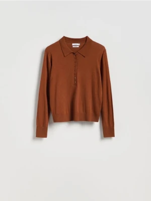 Reserved - Sweter z wełną - brązowy