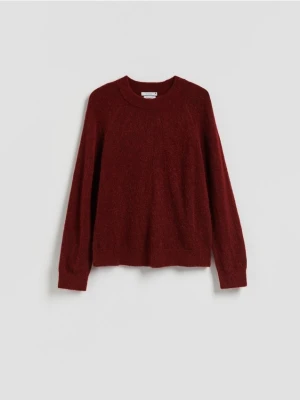 Reserved - Sweter z wełną - burgundowy