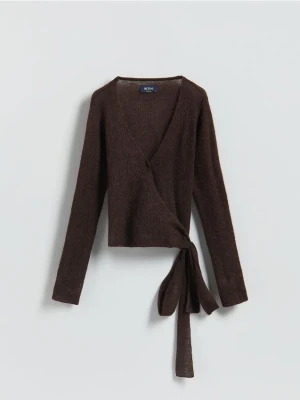 Reserved - Sweter z wełną - ciemnobrązowy