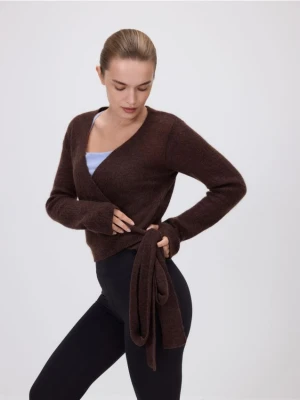 Reserved - Sweter z wełną - ciemnobrązowy