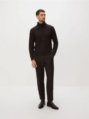 Reserved - Sweter z wełną - ciemnobrązowy