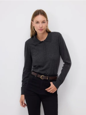 Reserved - Sweter z wełną - ciemnoszary