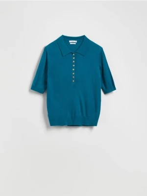 Reserved - Sweter z wełną - ciemny turkus