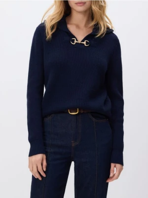 Reserved - Sweter z wełną - granatowy