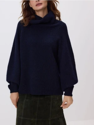 Reserved - Sweter z wełną - granatowy