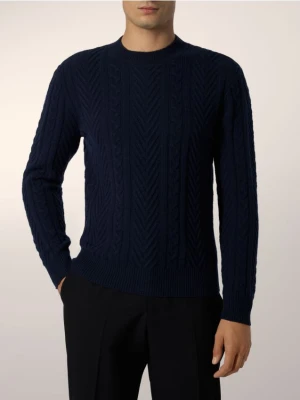 Reserved - Sweter z wełną - granatowy