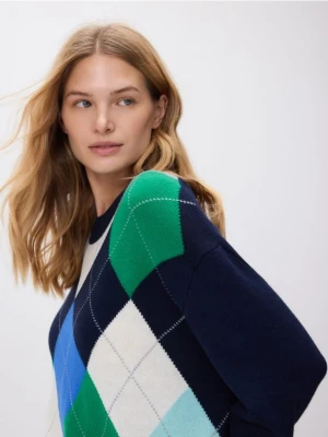 Reserved - Sweter z wełną - granatowy