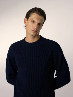 Reserved - Sweter z wełną - granatowy