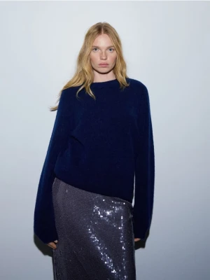 Reserved - Sweter z wełną - granatowy