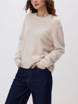 Reserved - Sweter z wełną i dodatkiem kaszmiru - beżowy