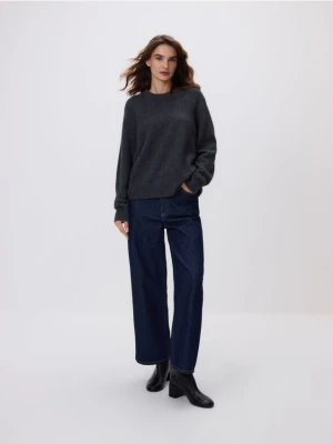 Reserved - Sweter z wełną i dodatkiem kaszmiru - ciemnoszary