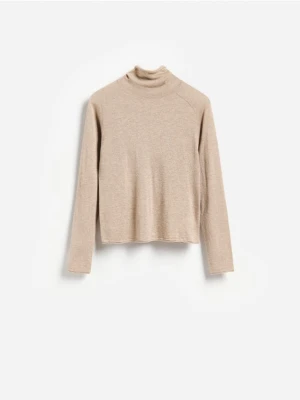 Reserved - Sweter z wełną i dodatkiem modalu - brązowy