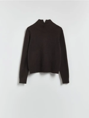 Reserved - Sweter z wełną i kaszmirem - ciemnobrązowy