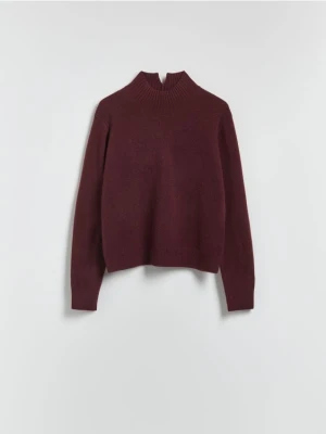 Reserved - Sweter z wełną i kaszmirem - mahoniowy