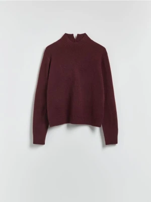 Reserved - Sweter z wełną i kaszmirem - mahoniowy