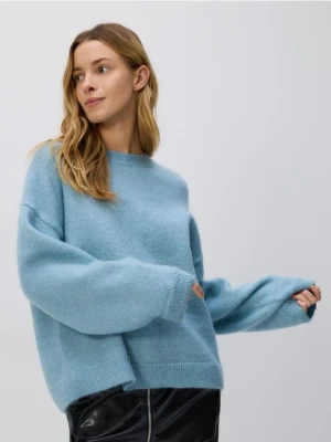 Reserved - Sweter z wełną i moherem - niebieski