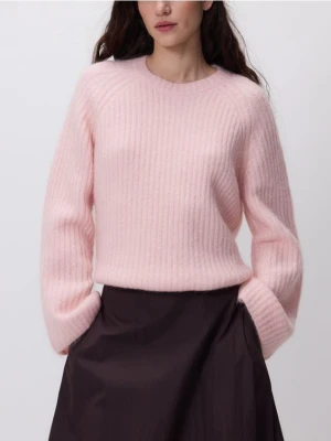 Reserved - Sweter z wełną i moherem - pastelowy róż