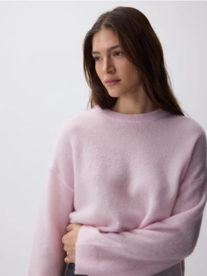 Reserved - Sweter z wełną i moherem - pastelowy róż