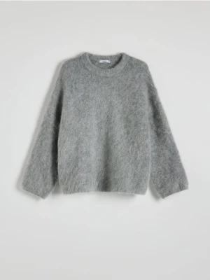 Reserved - Sweter z wełną i moherem - szary