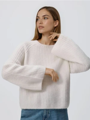 Reserved - Sweter z wełną i moherem - złamana biel