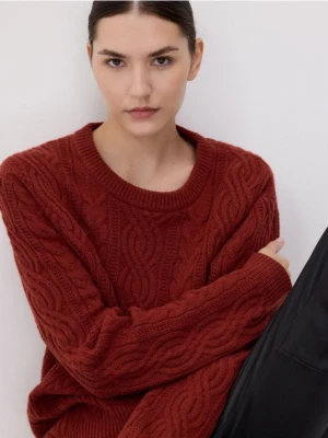 Reserved - Sweter z wełną - intenstywna czerwień