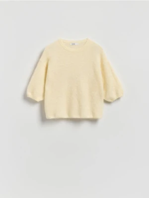 Reserved - Sweter z wełną - jasnożółty