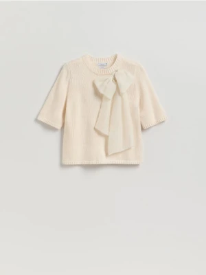 Reserved - Sweter z wełną - kremowy