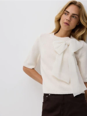 Reserved - Sweter z wełną - kremowy