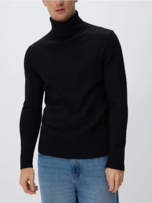 Reserved - Sweter z wełną merino - czarny