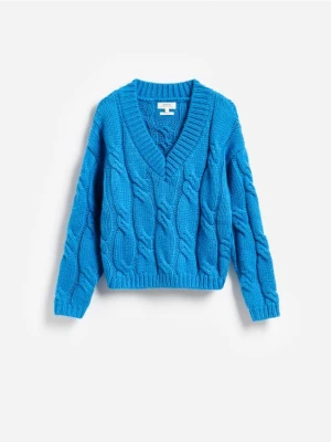 Reserved - Sweter z wełną - niebieski