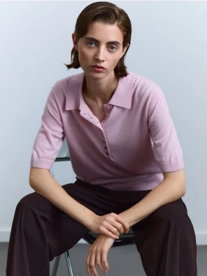 Reserved - Sweter z wełną - pastelowy róż