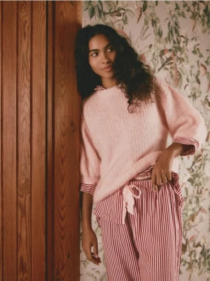 Reserved - Sweter z wełną - pastelowy róż