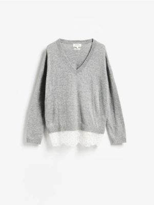 Reserved - Sweter z wełną - szary