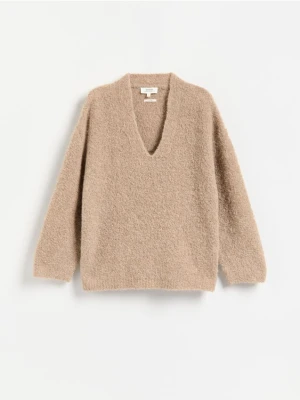 Reserved - Sweter z wełną z alpaki - beżowy