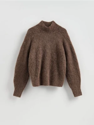 Reserved - Sweter z wełną z alpaki - brązowy