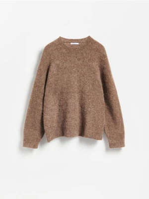 Reserved - Sweter z wełną z alpaki - brązowy