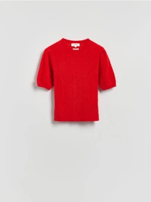 Reserved - Sweter z wełną z alpaki - czerwony